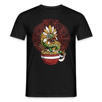 Quetzalcoatl Aztekische Schlange Ramen-Nudeln - Männer T-Shirt - Schwarz - Vorne - AI Model Male 178 light (178cm)