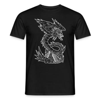 Quetzalcoatl Ancient Aztec Serpent Mayan Tempe - Men's T-Shirt - black - Front - AI Model Male 178 light (178cm)