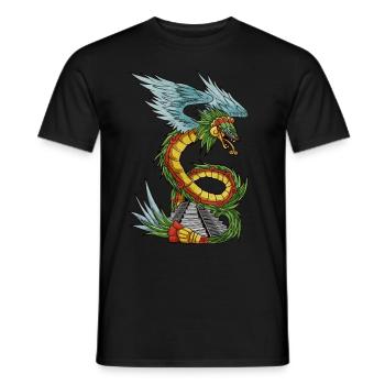 Quetzalcoatl Ancien Serpent Aztèque Tempe Maya - T-shirt homme - noir - Devant - AI Model Male 178 light (178cm)
