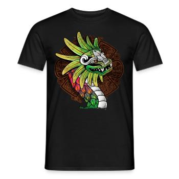 Quetzalcoatl Azteken Gefiederte Schlange Maya Inka - Männer T-Shirt - Schwarz - Vorne - AI Model Male 178 light (178cm)