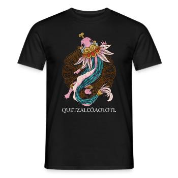 Quetzalcoatl Axolotl Ancient Aztec Serpent Ma - Men's T-Shirt - black - Front - AI Model Male 178 light (178cm)