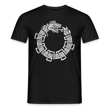 Quetzalcoatl Ouroboros Aztec Snake Maya Inca - Men's T-Shirt - black - Front - AI Model Male 178 light (178cm)