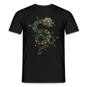 Quetzalcoatl Azteken Gefiederte Schlange Maya Inka - Männer T-Shirt - Schwarz - Vorne - AI Model Male 178 light (178cm)