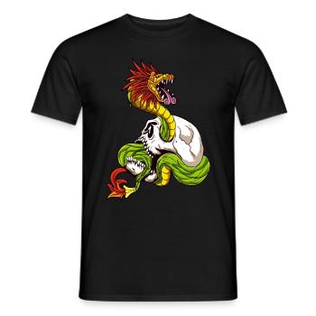 Quetzalcoatl Schädel Azteke Gefiederte Schlange Ma - Männer T-Shirt - Schwarz - Vorne - AI Model Male 178 light (178cm)