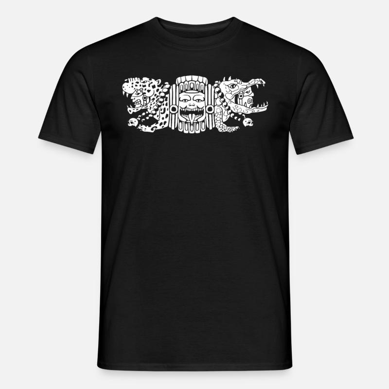 Aztec Jaguar Aztec Crocodile Maya - Men’s T-shirt - black