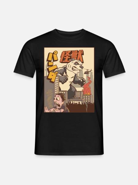 Kaiju Panda Japanisches Monster Geschenk - Männer T-Shirt - Schwarz
