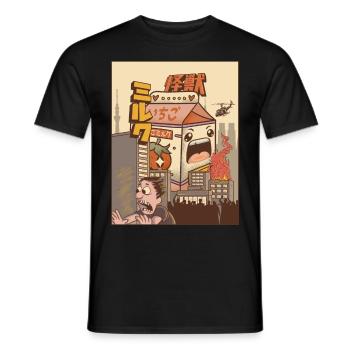 Kaiju Erdbeer-Milchkarton Japanisches Monster Gesc - Männer T-Shirt - Schwarz - Vorne - AI Model Male 178 light (178cm)