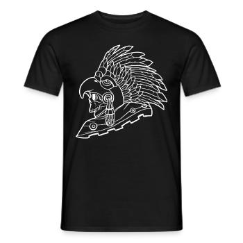 Aztèque Eagle Warrior Mayan Skull Inca - T-shirt homme - noir - Devant - AI Model Male 178 light (178cm)