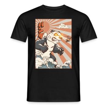 Kaiju Panda Japanese Monster Gift - Men's T-Shirt - black - Front - AI Model Male 178 light (178cm)