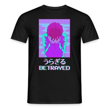 Emo Anime Young Vaporwave Aesthetic Betrayed Ge - Men's T-Shirt - black - Front - AI Model Male 178 light (178cm)