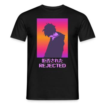 Trauriger Anime-Junge Vaporwave-Ästhetik abgelehnt - Männer T-Shirt - Schwarz - Vorne - AI Model Male 178 light (178cm)