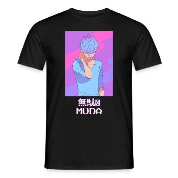 Emo Anime Young Vaporwave Aesthetic Muda Geschen - Men's T-Shirt - black - Front - AI Model Male 178 light (178cm)