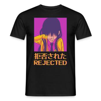 Sad Anime Girl Vaporwave Aesthetic Slimmed Down - Men's T-Shirt - black - Front - AI Model Male 178 light (178cm)