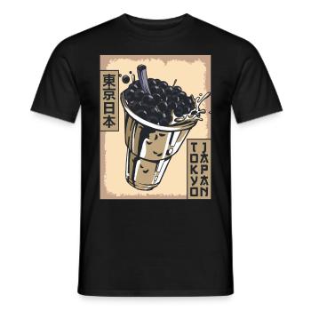 Boba Tea Bubble Tea Tokyo Japan Poster Gift - Men's T-Shirt - black - Front - AI Model Male 178 light (178cm)
