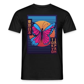 Butterfly Tokyo Japan Japanese Aesthetics Gesc - Men's T-Shirt - black - Front - AI Model Male 178 light (178cm)