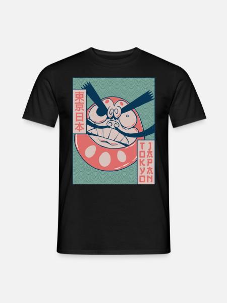 Daruma Doll Tokyo Japon Esthétique japonaise Gesch - T-shirt homme - noir