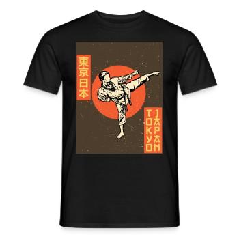 Karate Martial Arts Tokyo Japan Poster Gift - Men's T-Shirt - black - Front - AI Model Male 178 light (178cm)