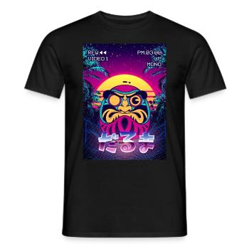 Daruma Puppe Japanisch Vaporwave Ästhetisch VCR Ge - Männer T-Shirt - Schwarz - Vorne - AI Model Male 178 light (178cm)