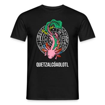 Quetzalcoatl Axolotl Old Aztec Serpent Maya - Men's T-Shirt - black - Front - AI Model Male 178 light (178cm)