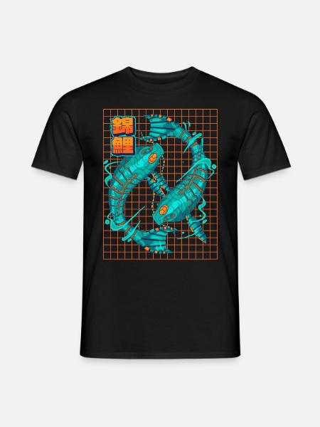 Cyborg Koi Fisch Cyber Punk Cyber Ästhetisches Ges - Männer T-Shirt - Schwarz
