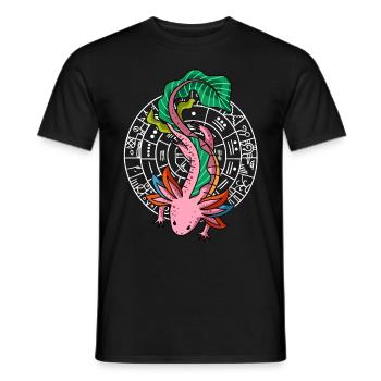 Quetzalcoatl Axolotl Vieux Serpent Aztèque Maya - T-shirt homme - noir - Devant - AI Model Male 178 light (178cm)