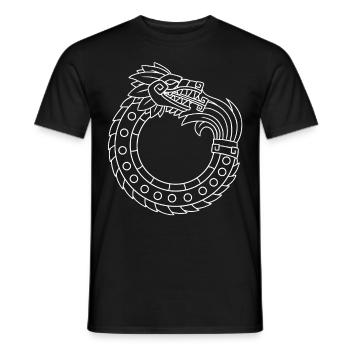 Quetzalcoatl Ouroboros Vieux Serpent Aztèque Ma - T-shirt homme - noir - Devant - AI Model Male 178 light (178cm)