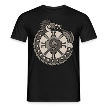 Quetzalcoatl Ouroboros Aztèques Ancien Maya Inca Gesc - T-shirt homme - noir - Devant - AI Model Male 178 light (178cm)