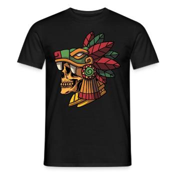 Quetzalcoatl Crâne Aztèque Maya Ancien Inca Toltek - T-shirt homme - noir - Devant - AI Model Male 178 light (178cm)