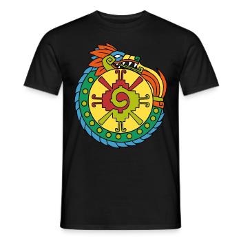 Quetzalcoatl Ouroboros Aztèques Ancien Maya Inca Gesc - T-shirt homme - noir - Devant - AI Model Male 178 light (178cm)