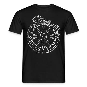 Quetzalcoatl Ouroboros Aztecs Ancient Maya Inca Gesc - Men's T-Shirt - black - Front - AI Model Male 178 light (178cm)