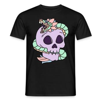 Quetzalcoatl Pastel Goth Skull Aztec Gift - Men's T-Shirt - black - Front - AI Model Male 178 light (178cm)