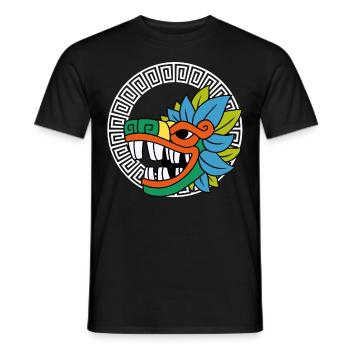 Quetzalcoatl Aztecs Feathered Snake Maya Inca - Men's T-Shirt - black - Front - AI Model Male 178 light (178cm)