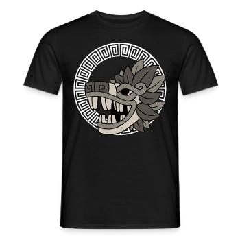 Quetzalcoatl Aztec Stem Pattern Gift - Men's T-Shirt - black - Front - AI Model Male 178 light (178cm)