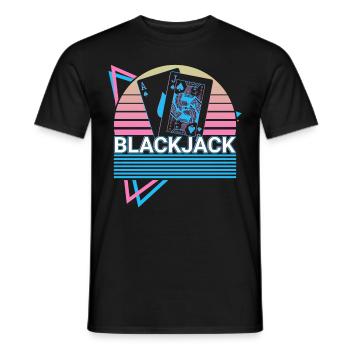 Blackjack Pik Bube Casino Spieler Glücksspiel Gesc - Männer T-Shirt - Schwarz - Vorne - AI Model Male 178 light (178cm)