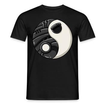 Cyborg Ying Yang Cyber Punk Yin Yang Cyber Geschen - Männer T-Shirt - Schwarz - Vorne - AI Model Male 178 light (178cm)