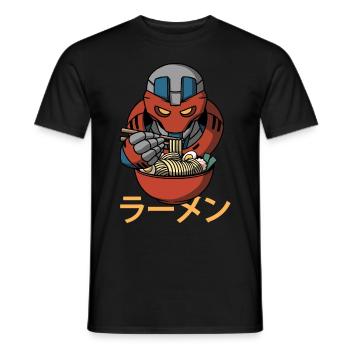 Cyborg Roboter Ramen Nudeln Cyber Punk Cyber Gesch - Männer T-Shirt - Schwarz - Vorne - AI Model Male 178 light (178cm)