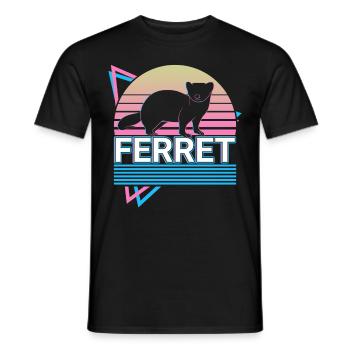 Ferret Retro Cadeau - T-shirt homme - noir - Devant - AI Model Male 178 light (178cm)