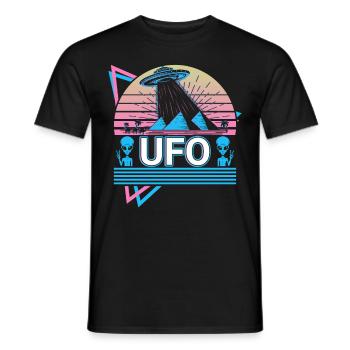 Ufo Alien Entführung Retro Geschenk - Männer T-Shirt - Schwarz - Vorne - AI Model Male 178 light (178cm)