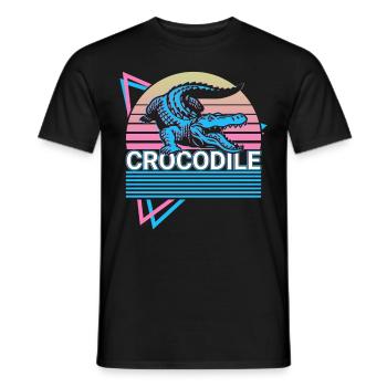 Crocodile Alligator Crocodile Retro Gift - Men's T-Shirt - black - Front - AI Model Male 178 light (178cm)
