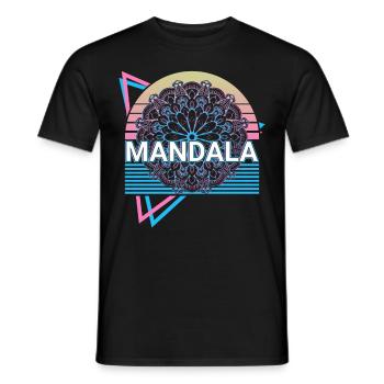 Mandala Sacred Geometry Prana Retro Gift - Men's T-Shirt - black - Front - AI Model Male 178 light (178cm)