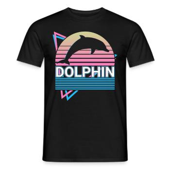Cadeau rétro dauphin - T-shirt homme - noir - Devant - AI Model Male 178 light (178cm)