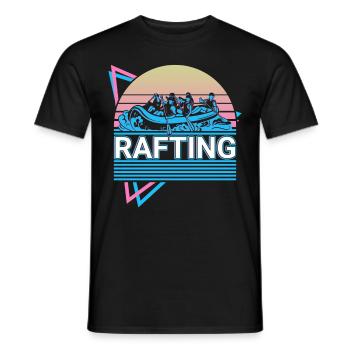Rafting White Water Rafting Retro Gift - Men's T-Shirt - black - Front - AI Model Male 178 light (178cm)