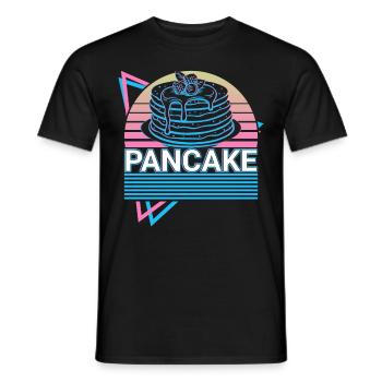 Pfannkuchen Retro Geschenk - Männer T-Shirt - Schwarz - Vorne - AI Model Male 178 light (178cm)