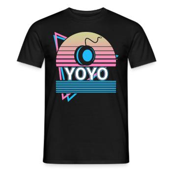 Yoyo Retro Geschenk - Männer T-Shirt - Schwarz - Vorne - AI Model Male 178 light (178cm)