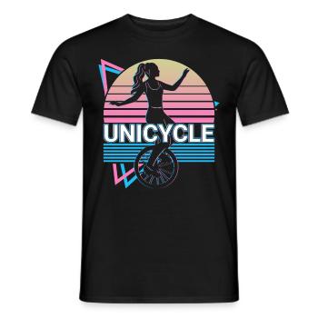 Unicycle Unicycling Unicyclist Retro Gift - Men's T-Shirt - black - Front - AI Model Male 178 light (178cm)