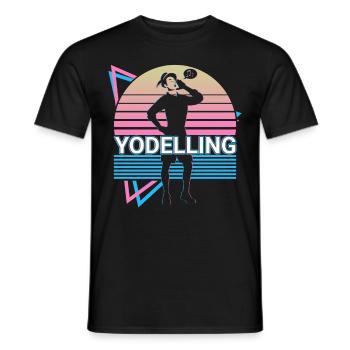 Yodelling Retro Gift - Men's T-Shirt - black - Front - AI Model Male 178 light (178cm)