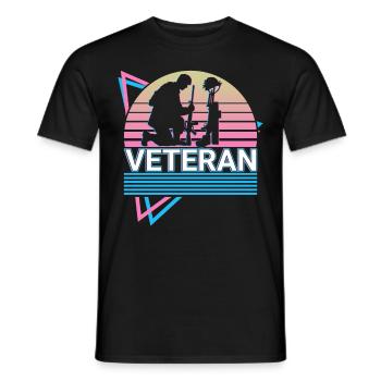 Vétéran de l’armée américaine Soldat américain Rétro Cadeau - T-shirt homme - noir - Devant - AI Model Male 178 light (178cm)