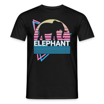 Elefant Retro Geschenk - Männer T-Shirt - Schwarz - Vorne - AI Model Male 178 light (178cm)