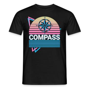 Kompass Retro Geschenk - Männer T-Shirt - Schwarz - Vorne - AI Model Male 178 light (178cm)