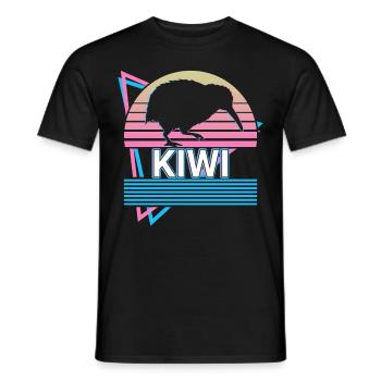 Kiwi Retro Gift - Men's T-Shirt - black - Front - AI Model Male 178 light (178cm)